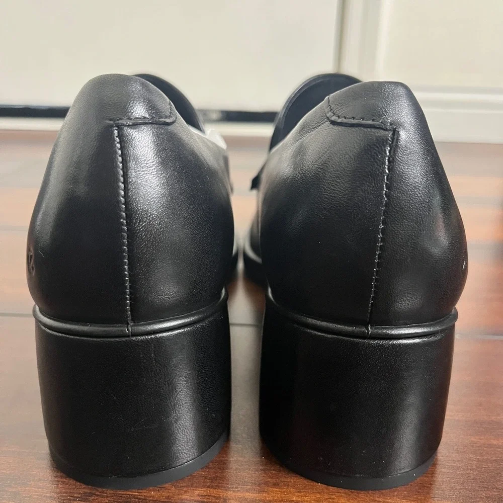 New Ecco Sculpted Lx 35 Women's Leather Block-Heeled Loafer‎ size EU 41/10-10.5